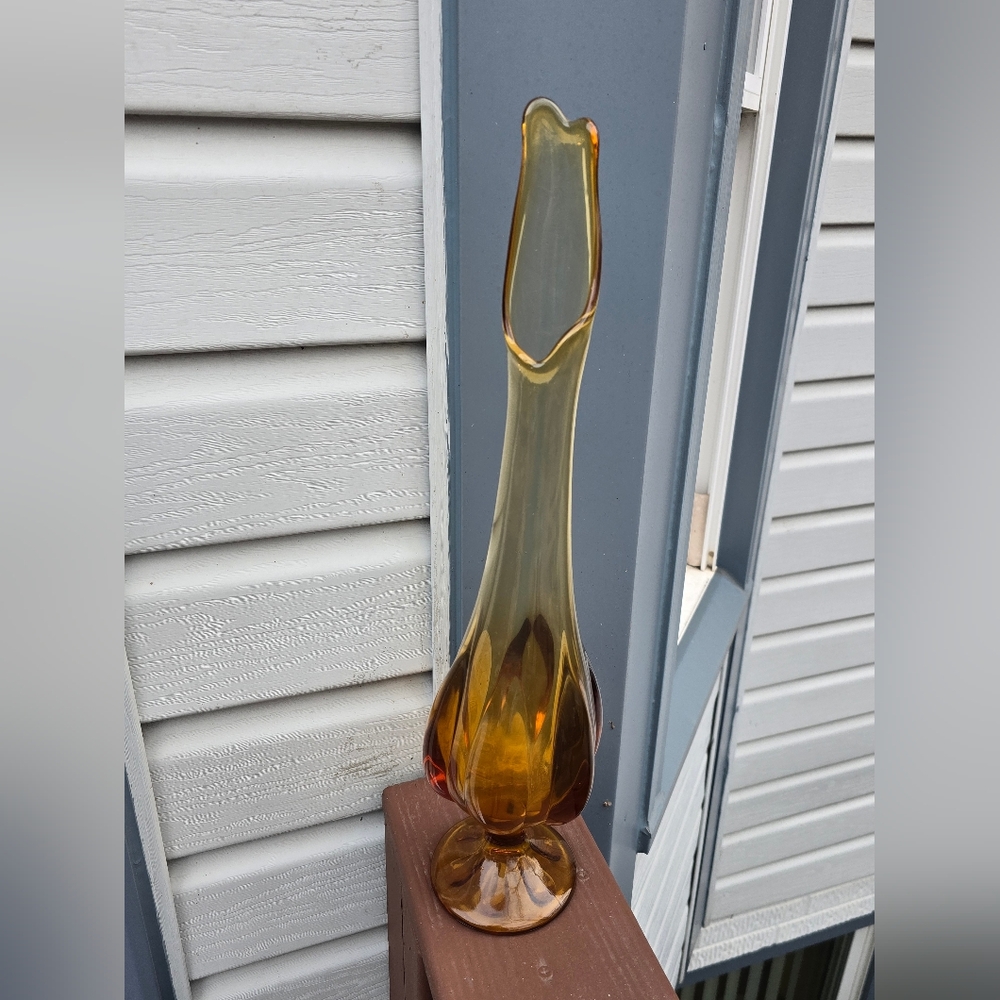 Viking Amberina Swung Vase